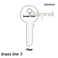 Gerda 003 - klucz surowy - brass line 3 - Z40